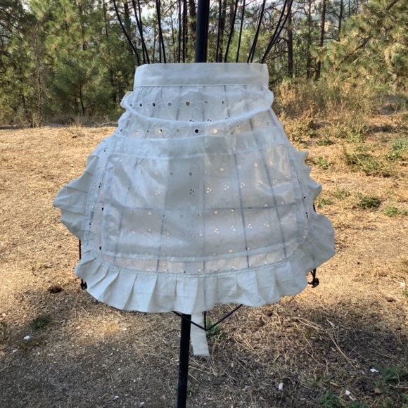 Cream color Apron with Sheer Pocket Money Dance Wedding Cafe Tea Party - Picture 4 of 10